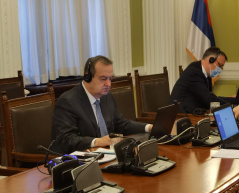 10 May 2021 National Assembly Speaker Ivica Dacic at the video conference of speakers of parliament of EU Member States and candidate countries